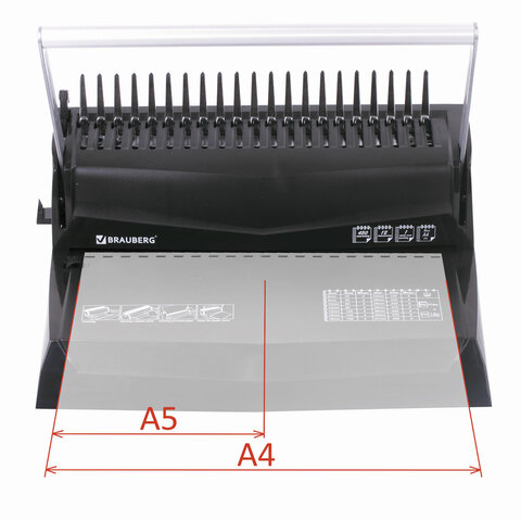 Брошюровщик Brauberg B12, А3, механический, пластиковая пружина (530959)