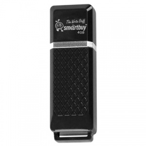 Флэш-диск USB 4Gb SmartBuy Quartz, USB2.0, черный (SB4GBQZ-K)