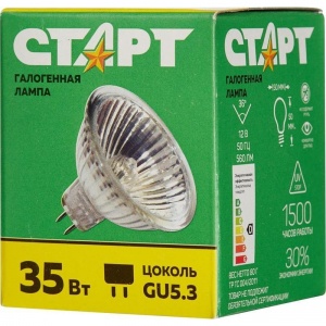 Лампа галогенная Старт FMW (35Вт, GU5.3, спот) теплый белый, 1шт. (MR16 12V 35W FMW GU5.3)