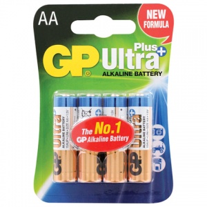 Батарейка GP Ultra Plus AA/LR06 (1.5 В) алкалиновая (блистер, 4шт.) (15AUP-2CR4)