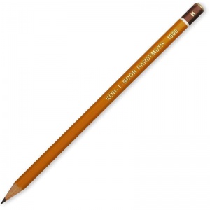 Карандаш чернографитный (простой) Koh-I-Noor 1500 (Н, корпус желтый, без ластика, заточенный) 12шт. (150000H01170RU)