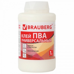 Клей ПВА Brauberg, 1000г, универсальный (600983)