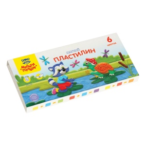 Пластилин 6 цветов Мульти-Пульти "Енот в сказке", 72г, со стеком, картон (МП_41707)