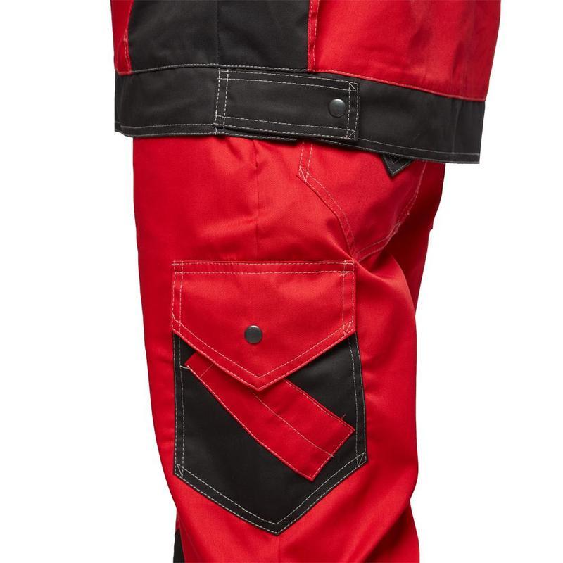 Спец.одежда летняя Костюм мужской л21-КПК, куртка/полукомбинезон с СОП, красный/черный (размер 52-54, рост 170-176)
