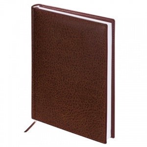 Ежедневник недатированный А5 Brauberg Profile (160 листов) обложка кожзам "под фактурную кожу", коричневая (123428), 30шт.
