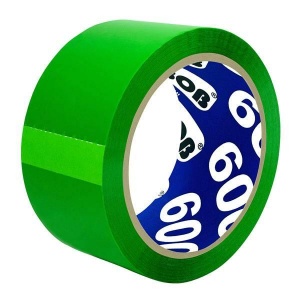 Клейкая лента (скотч) упаковочная Unibob 600 (48мм x 66м, 45мкм, зеленая) (30488), 6шт.