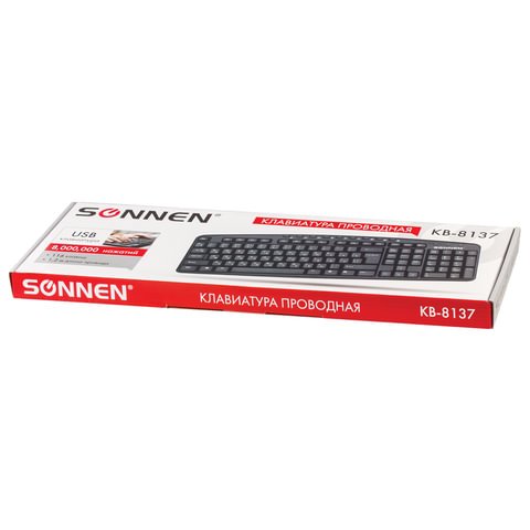 Клавиатура Sonnen KB-8137, USB, мультимедийная, черный (512652)