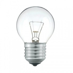 Лампа накаливания Philips CL P45 (60Вт, E27, шар, прозрачная) белый, 1шт. (067029)