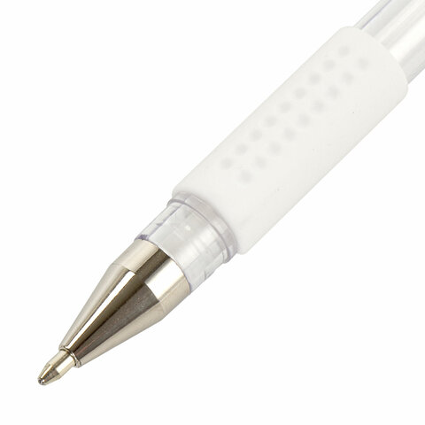 Ручка гелевая Brauberg White (0.5мм, белый, держатель) 24шт. (143416)