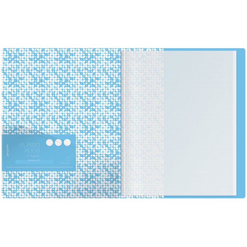 Папка файловая 20 вкладышей Berlingo Starlight S (А4, пластик, 17мм, 600мкм) голубая, рисунок, внутр.карман (DB4_20903)