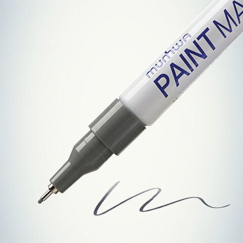 Маркер-краска MunHwa Extra Fine Paint Marker (1мм, серебристый, нитро-основа) 1шт. (EXPM-06)