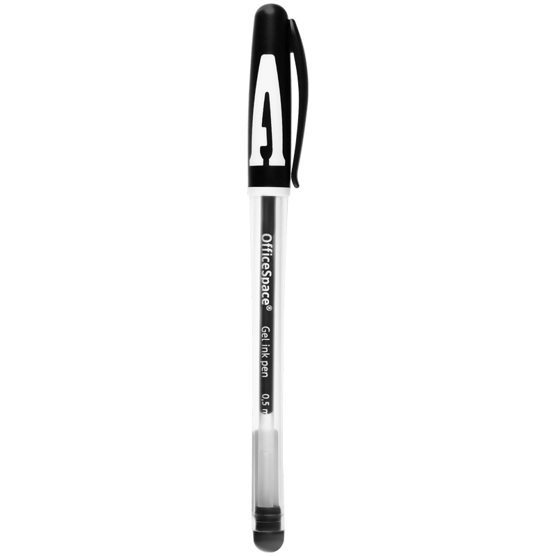 Ручка гелевая OfficeSpace A-Gel (0,5мм, черный, грип) 12шт. (GPbk_95090)
