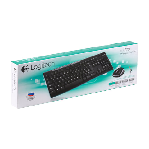 Набор клавиатура+мышь Logitech MK270, беспроводной, USB, черный (920-004518)