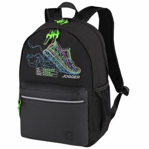 Рюкзак школьный Brauberg FASHION CITY универсальный, "Virtual sneaker", черный, 46х31х15см (271671)