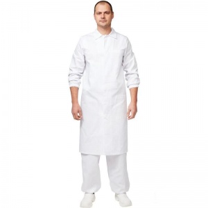 Униформа Халат для пищевого производства универсальный у17-ХЛ, белый (размер 52-54, рост 158-164)
