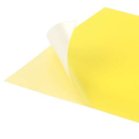 Бумага цветная офсетная самоклеящаяся Brauberg (10 листов, желтая, 210х297мм) в пакете (129290)