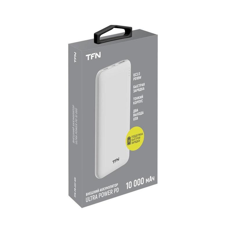 Внешний аккумулятор TFN Ultra Power PD (10000 мАч) белый (TFN-PB-222-WH)