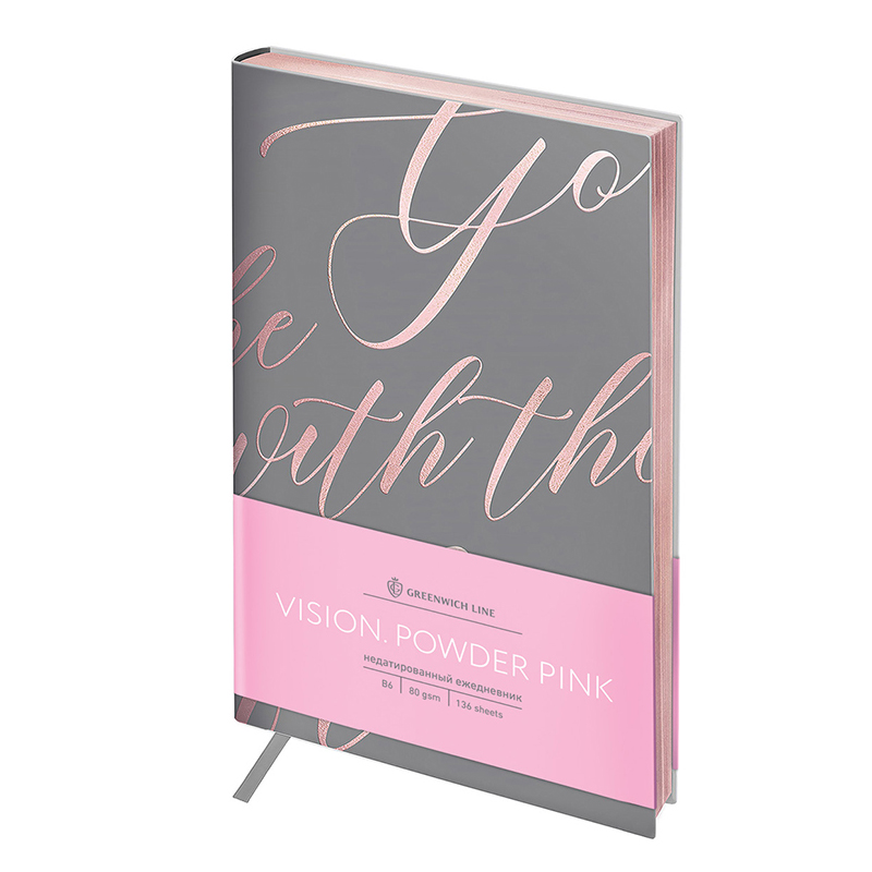 Ежедневник недатированный В6 Greenwich Line Vision Powder pink (136 листов) обложка кожзам, цв.срез (ENB6-25460)