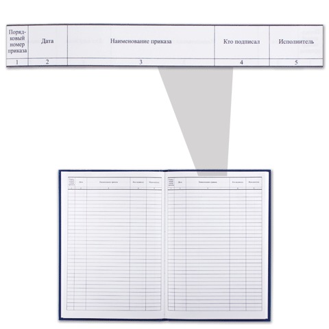 Журнал регистрации приказов (А4, 96л, тв.переплет, 200х290мм) обложка бумвинил (130148)
