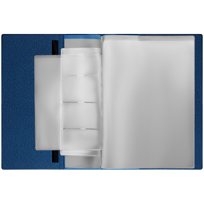 Папка для семейных документов А4 OfficeSpace, кожзам, синяя, инд. упаковка, ШК (ОСДА4_48497)