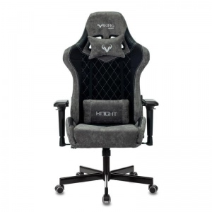 Кресло игровое Бюрократ Viking-7 Knight, ткань/кожзам черный/темно-серый, металл