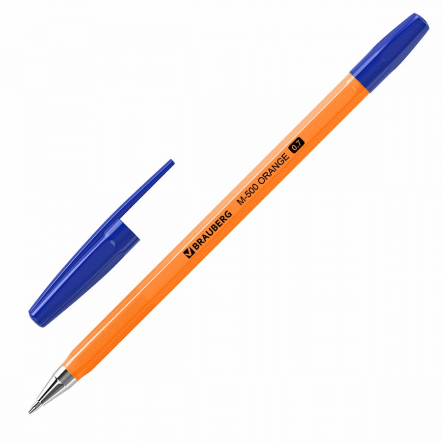 Набор шариковых ручек Brauberg &quot;M-500 Orange&quot; (0.35мм, синий цвет чернил) 4шт., 24 уп. (143950)