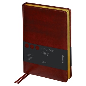 Ежедневник недатированный A5 Berlingo xGold (160 листов) обложка кожзам, коричневая, золотой срез (UD0_81503)
