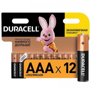 Батарейка Duracell Basic AAA/LR03-12BL (1.5 В) алкалиновая (блистер, 12шт.) (81480379)