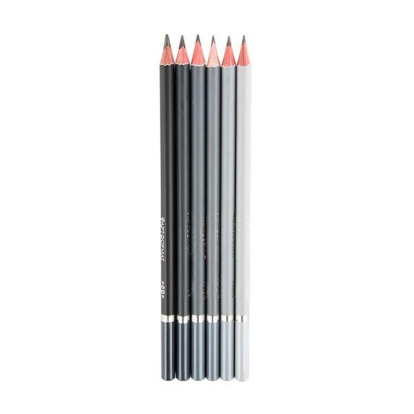 Набор чернографитных (простых) карандашей АРТформат (2Н-8B, серые оттенки, заточенные) 6шт., 24 уп.