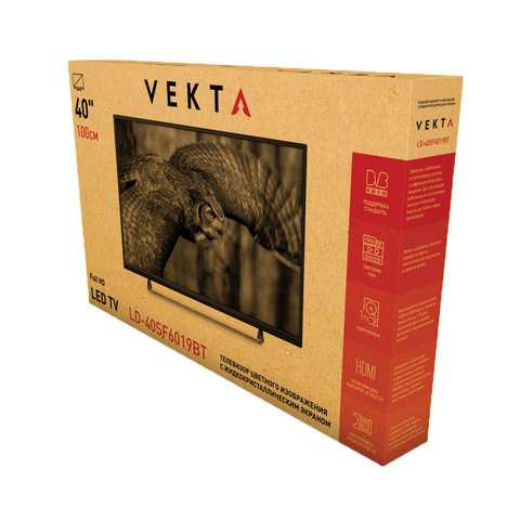 LED телевизор 40&quot; Vekta LD-40SF6019BT, Full HD, 16:9, черный