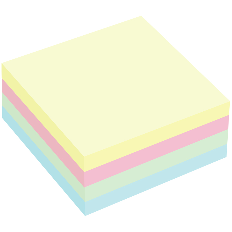 Стикеры (самоклеящийся блок) OfficeSpace 76x76мм, 400 листов, 4 пастельных цвета (SN_54125)