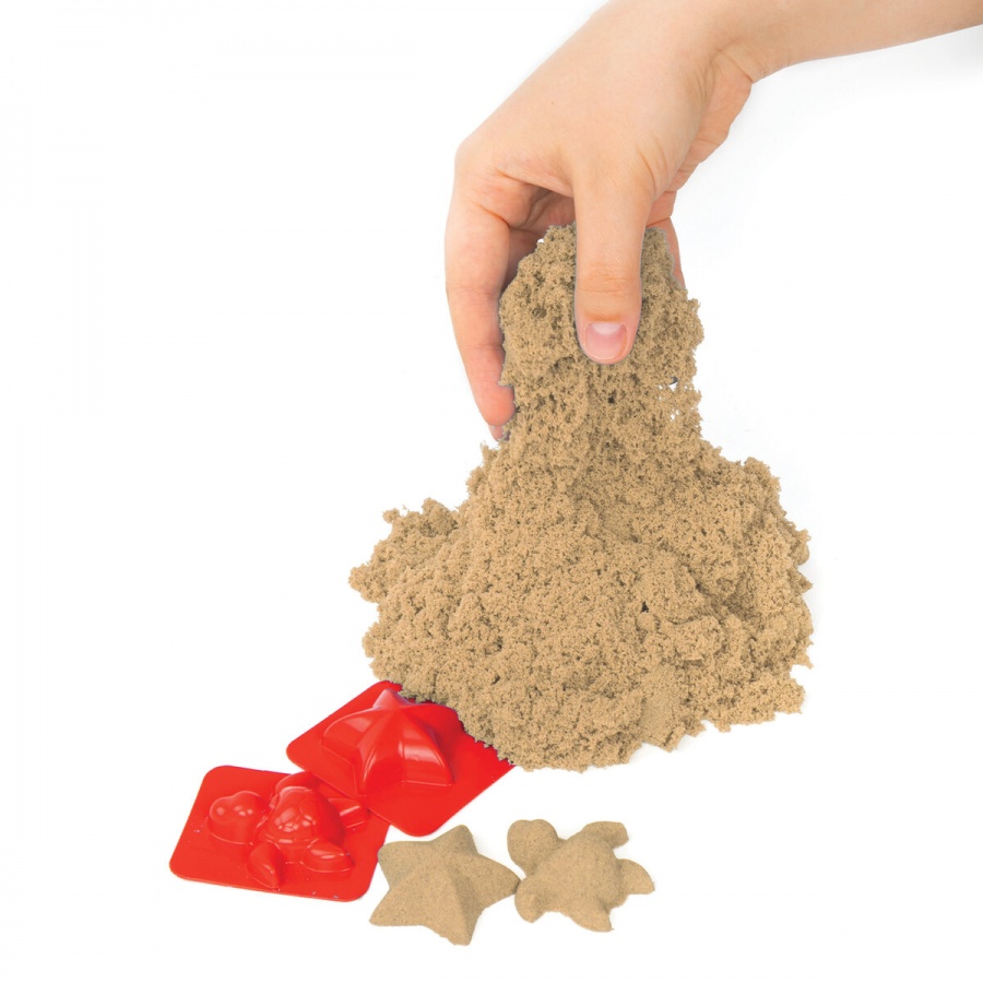 Песок для лепки кинетический Brauberg Kids, песочный, 500г, 2 формочки, ведерко, 12 уп.