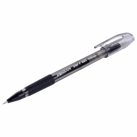 Ручка гелевая Pensan Soft Gel Fine (0.4мм, черный) 12шт. (2420/12)