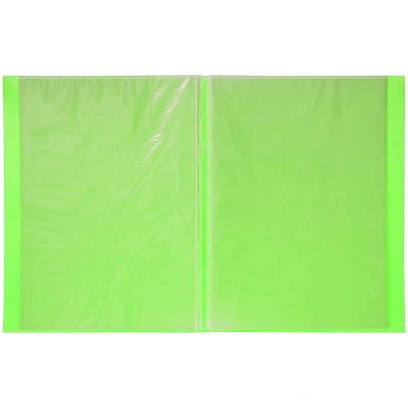 Папка файловая 40 вкладышей Berlingo Neon (А4, пластик, 21мм) неоновая зеленая (AVp_40802), 26шт.