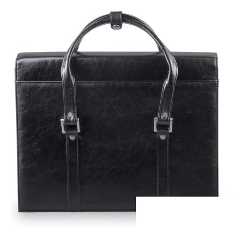 Портфель-сумка женская 2-236, кожзам, 360х270х100мм, черный (2-236)