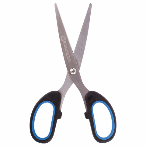 Ножницы Brauberg Classic+ 160мм, симметричные ручки, черно-синие (236447)