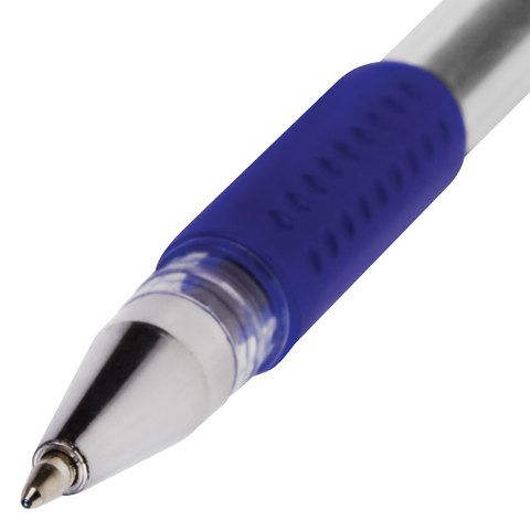 Ручка гелевая Brauberg Number One (0.35мм, синий, резиновая манжетка) 1шт. (141193)