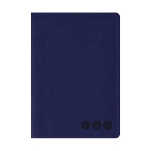 Телефонная книга А5 OfficeSpace "Nebraska" (80л, кожзам, темно-синий, с вырубкой) (PbA5_41369)