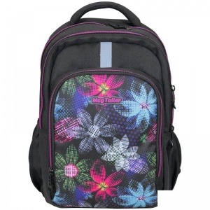 Рюкзак школьный MagTaller Zoom "Flowers" (410x280x210мм) 2 отделения, 4 кармана, эргономичная спинка (40821-11)