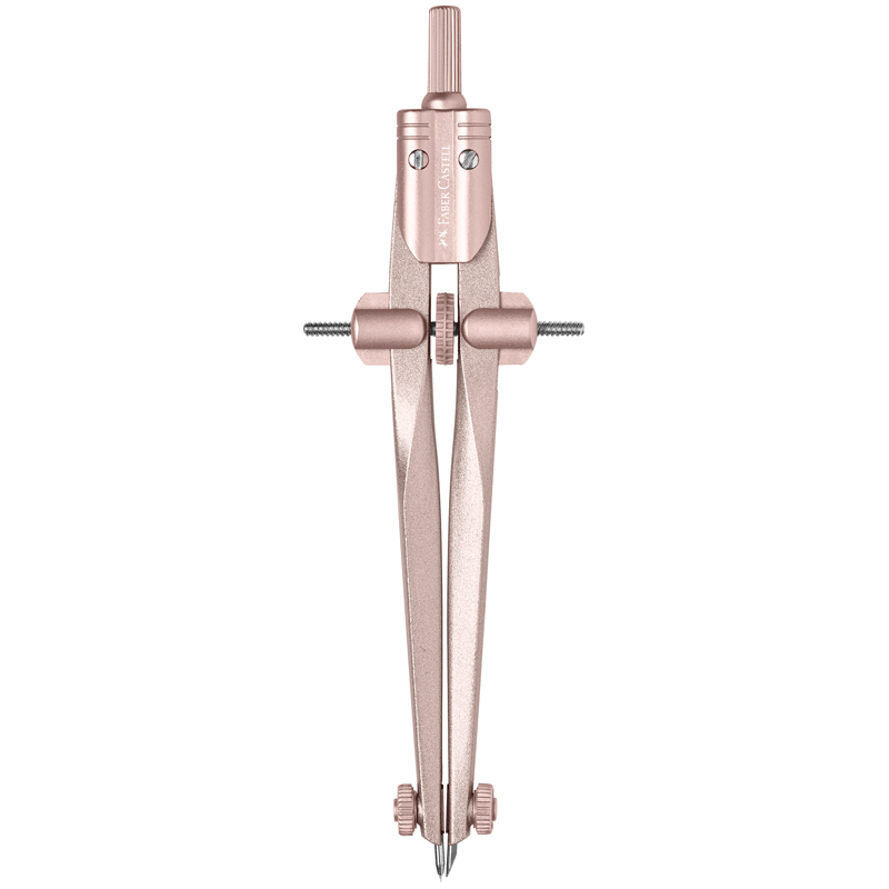 Циркуль Faber-Castell Stream 2021, 170мм, запасные стержни, медно-розовый цвет, пластиковый футляр, 5шт. (174542)