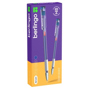 Ручка гелевая Berlingo Standard (0.3мм, синий, резиновая манжетка, игольчатый стержень) 12шт. (CGp_50012)