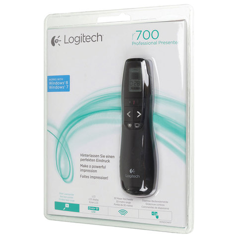 Презентер Logitech R700, радиус действия 30м, черный (910-003506)