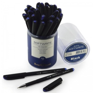 Ручка шариковая Bruno Visconti SoftWrite "Black" (0.4мм, синий цвет чернил) 24шт. (20-0085)