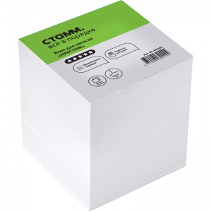 Блок-кубик для записей Стамм "Престиж", 90x90x90мм, белый (БЗ-999600)