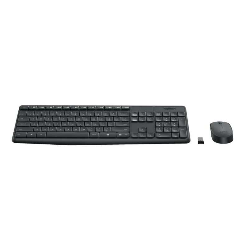 Набор клавиатура+мышь Logitech MK235, беспроводной, USB, черный (920-007948)