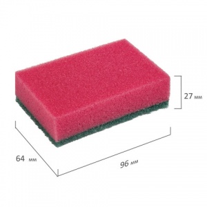Губка поролон/абразив Офисмаг (27x96x64мм) 10шт. (601553), 36 уп.