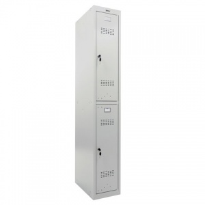 Шкаф для одежды металлический Brabix "LK 12-30", усиленный, 2 секции, 1830х300х500мм