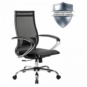 Кресло руководителя Metta К-9, прочная сетка черная, хром