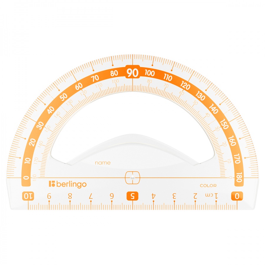 Транспортир 10см, 180° Berlingo Color, цветной (PT_30010)