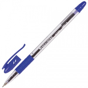 Ручка шариковая Brauberg Glassy (0.35мм, синий цвет чернил, масляная основа) 1шт. (142698)